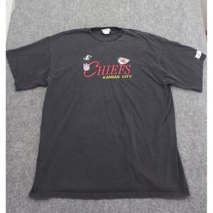 Logo Athletic Kansas City Chiefs Shirt Mens 2XL Black Vintage Embroidered Patch